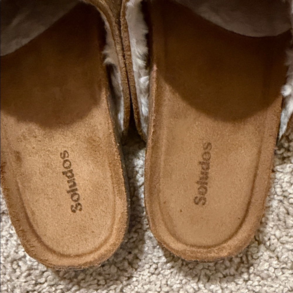 Soludos Tan Suede Cozy Slippers - Picture 4 of 6